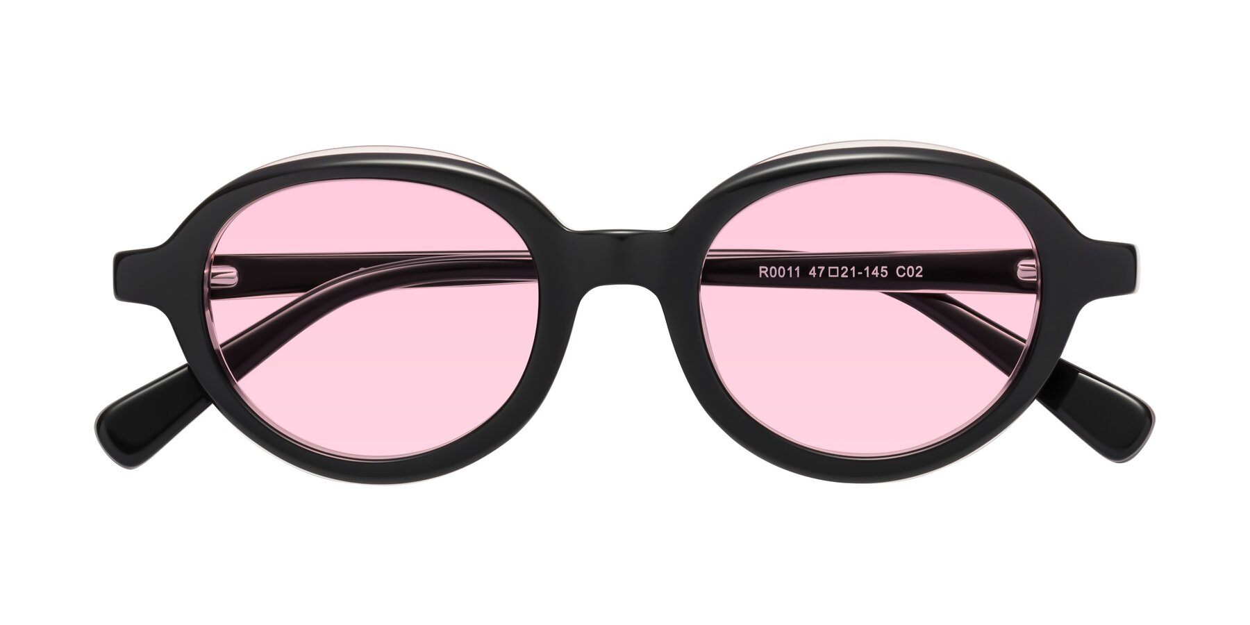 Folded Front of Seed in Black-Light Pink with Light Pink Tinted Lenses