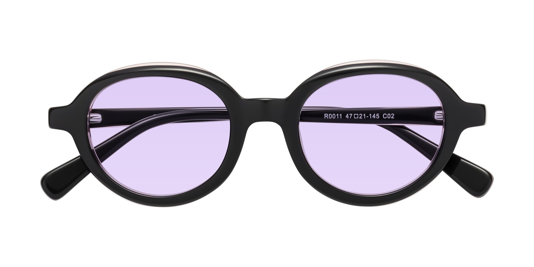 Folded Front of Seed in Black-Light Pink with Light Purple Tinted Lenses