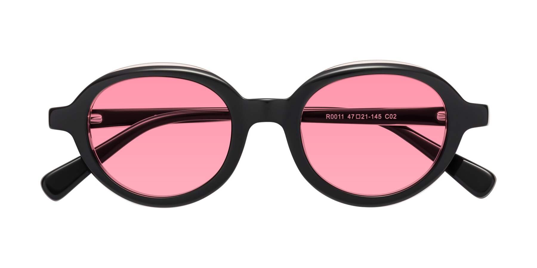 Folded Front of Seed in Black-Light Pink with Pink Tinted Lenses