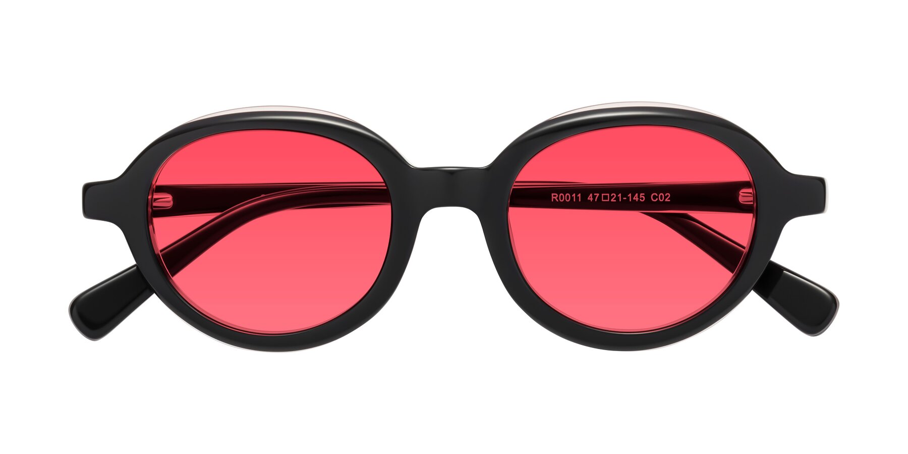 Folded Front of Seed in Black-Light Pink with Red Tinted Lenses