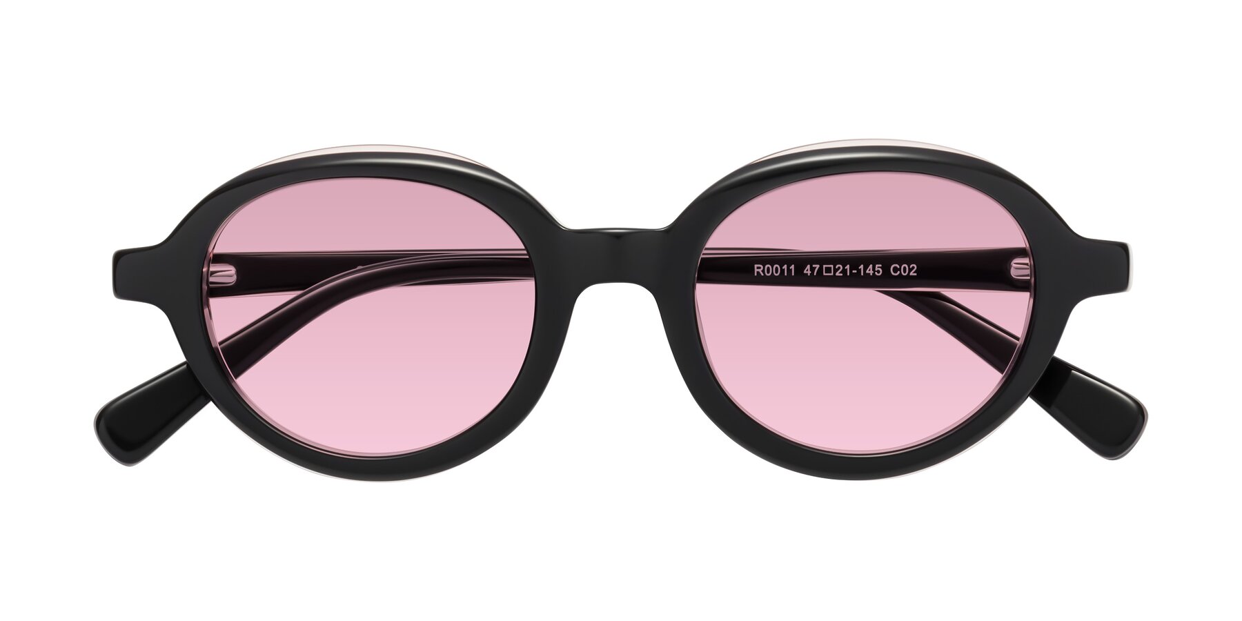 Folded Front of Seed in Black-Light Pink with Light Wine Tinted Lenses