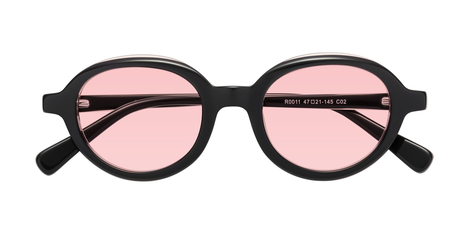 Folded Front of Seed in Black-Light Pink with Light Garnet Tinted Lenses