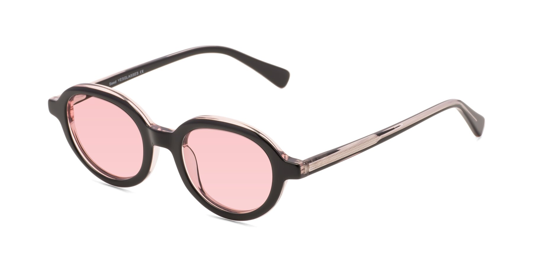 Angle of Seed in Black-Light Pink with Light Garnet Tinted Lenses