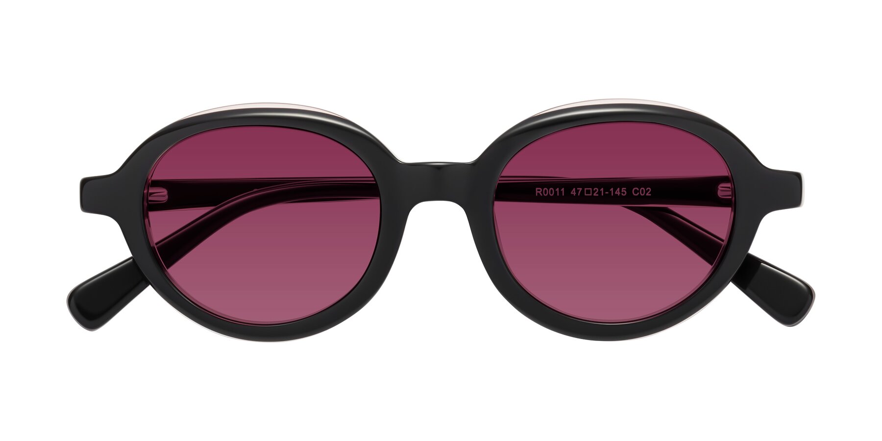 Folded Front of Seed in Black-Light Pink with Wine Tinted Lenses