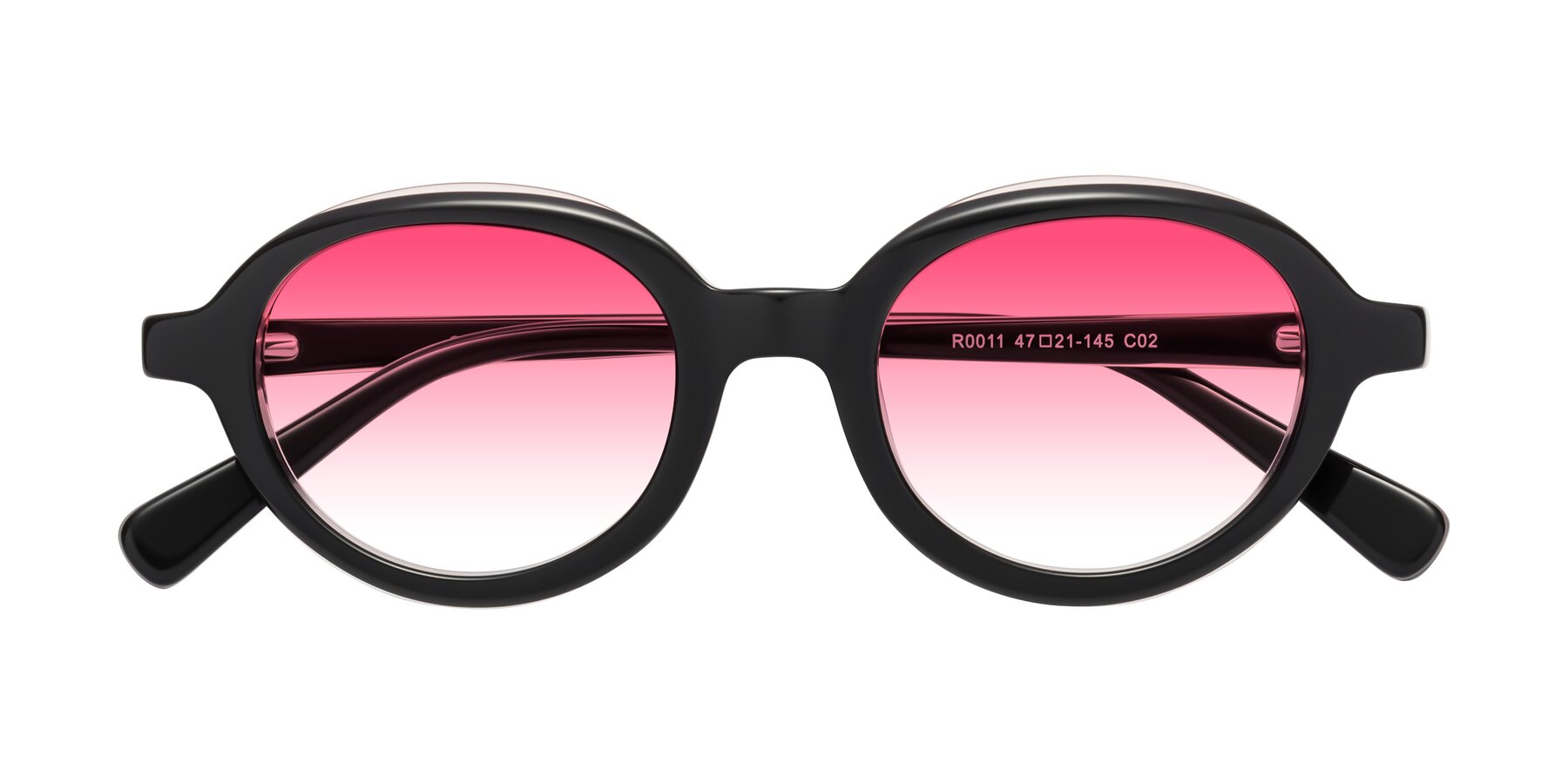 Folded Front of Seed in Black-Light Pink with Pink Gradient Lenses