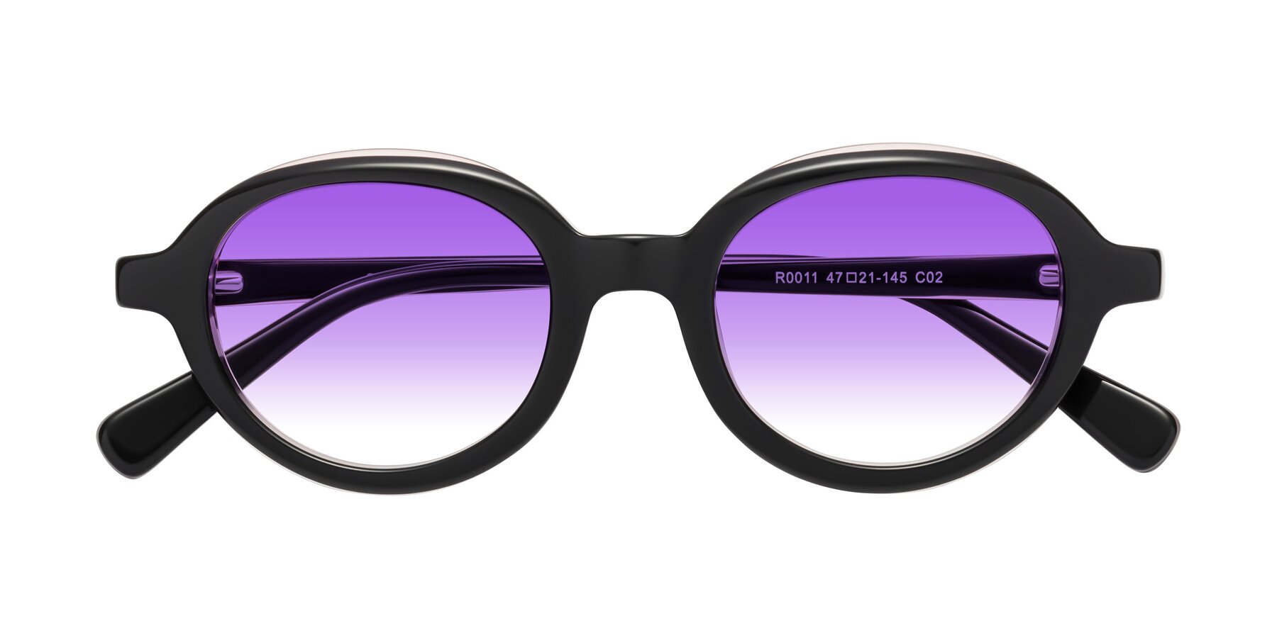 Folded Front of Seed in Black-Light Pink with Purple Gradient Lenses