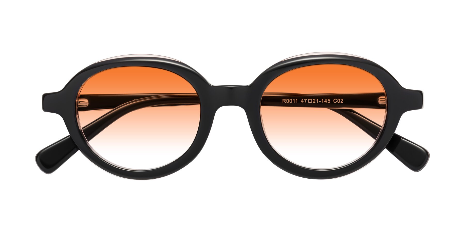 Folded Front of Seed in Black-Light Pink with Orange Gradient Lenses