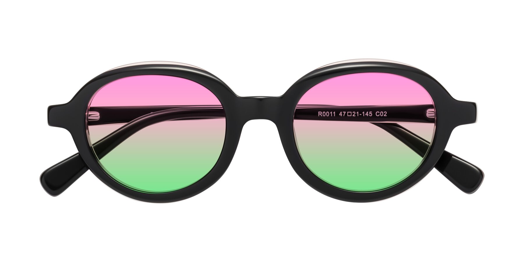 Folded Front of Seed in Black-Light Pink with Pink / Green Gradient Lenses