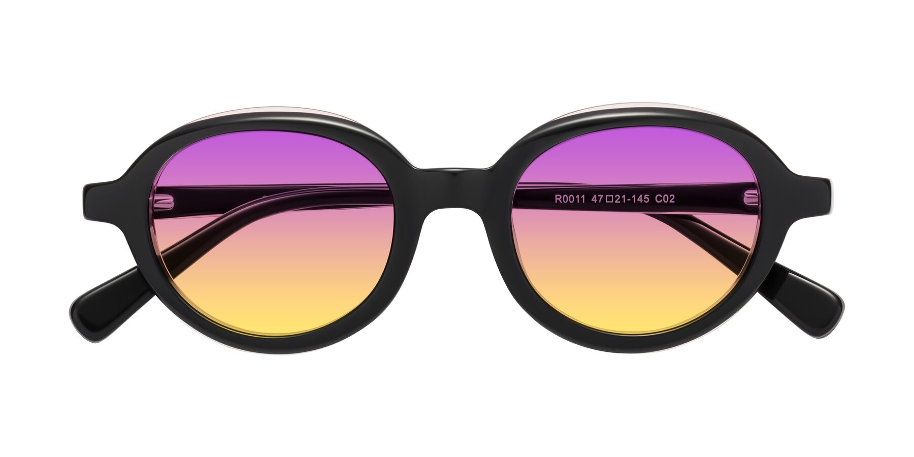 Folded Front of Seed in Black-Light Pink with Purple / Yellow Gradient Lenses