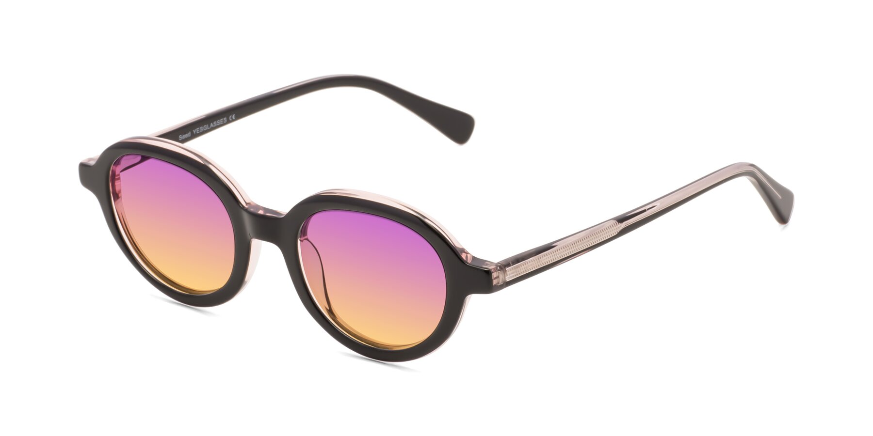 Angle of Seed in Black-Light Pink with Purple / Yellow Gradient Lenses