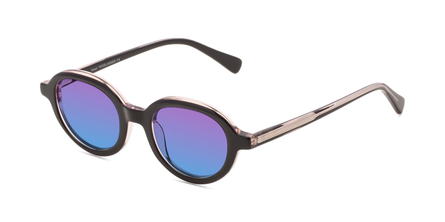 Angle of Seed in Black-Light Pink with Purple / Blue Gradient Lenses