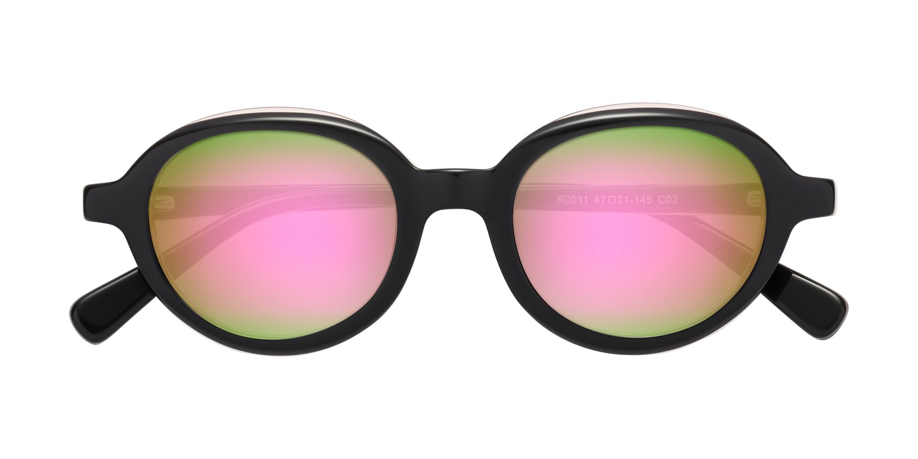 Folded Front of Seed in Black-Light Pink with Pink Mirrored Lenses