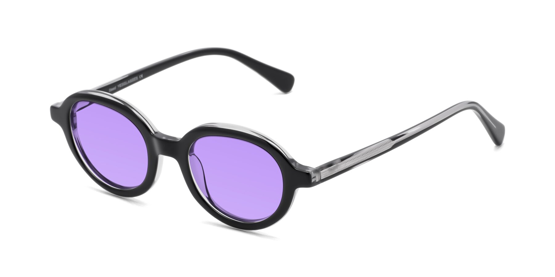 Angle of Seed in Black-Clear with Medium Purple Tinted Lenses