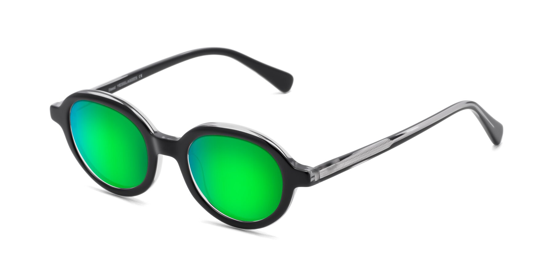 Angle of Seed in Black-Clear with Green Mirrored Lenses