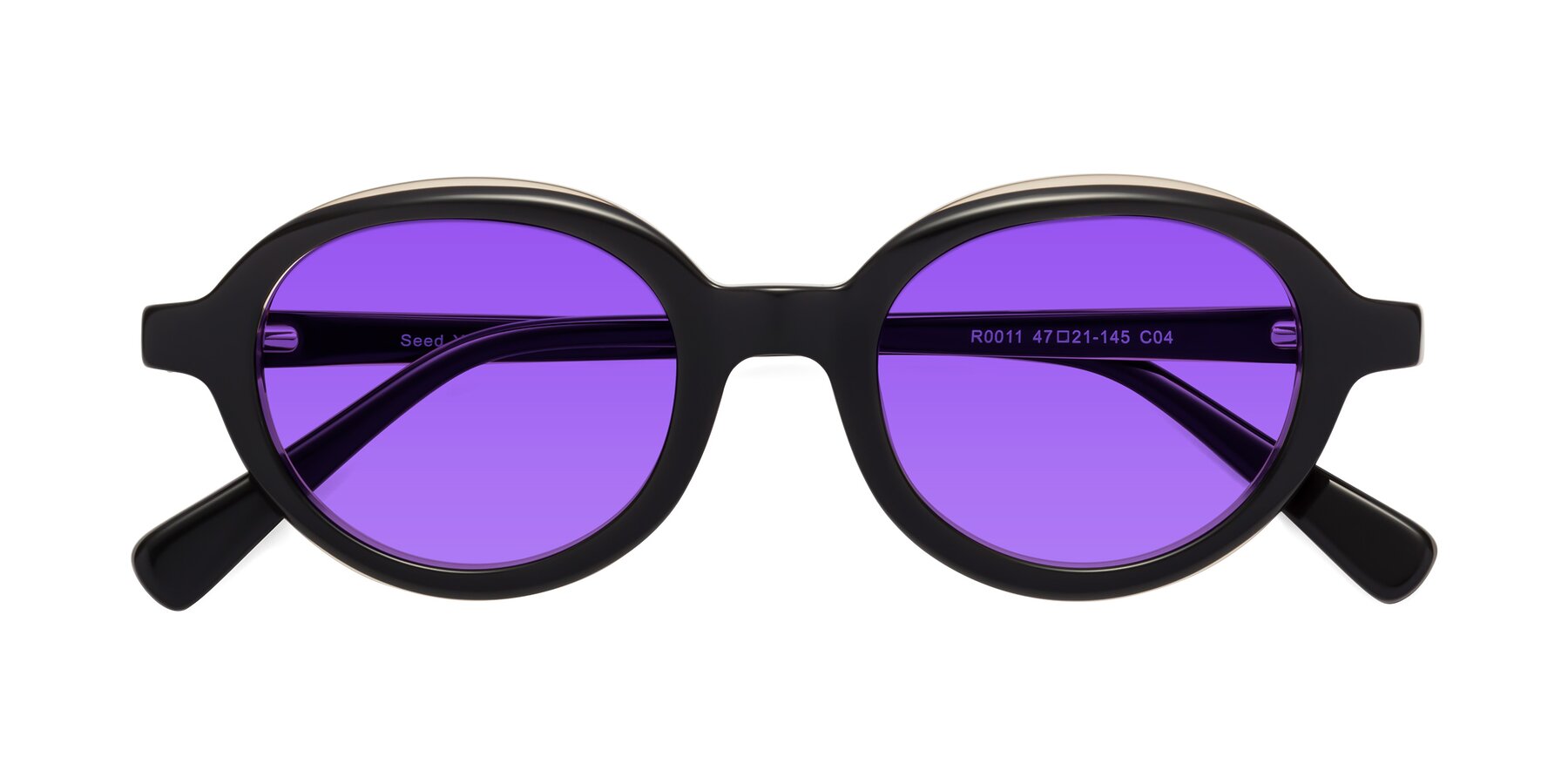 Folded Front of Seed in Black-Light Brown with Purple Tinted Lenses