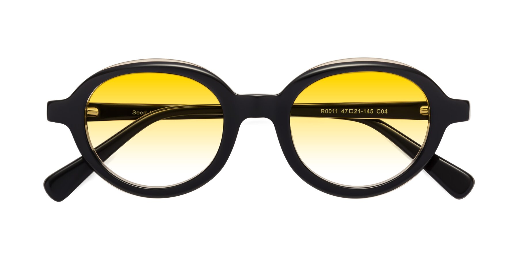 Folded Front of Seed in Black-Light Brown with Yellow Gradient Lenses