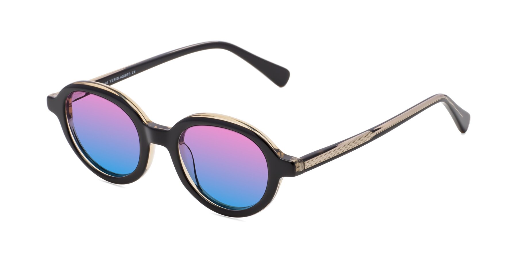 Angle of Seed in Black-Light Brown with Pink / Blue Gradient Lenses