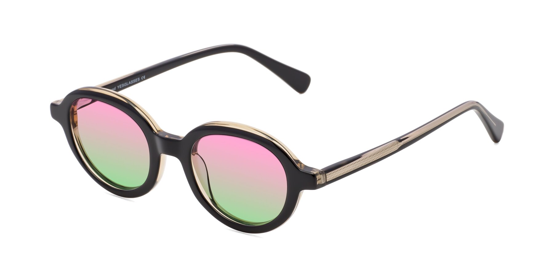 Angle of Seed in Black-Light Brown with Pink / Green Gradient Lenses