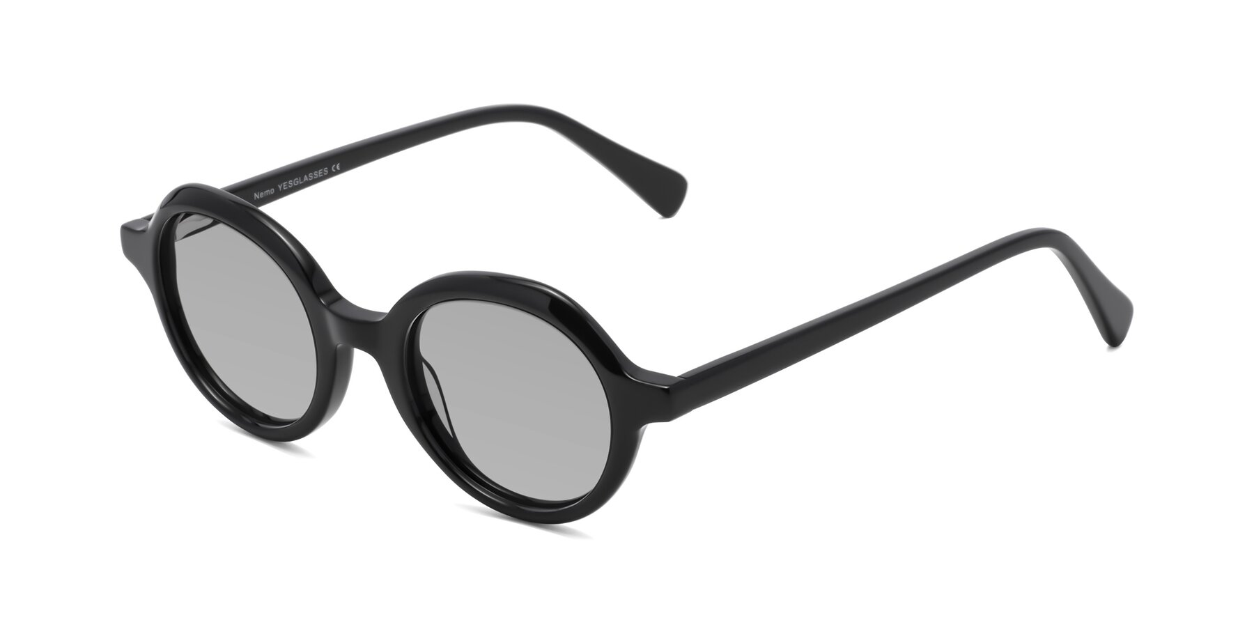 Angle of Nemo in Black with Light Gray Tinted Lenses