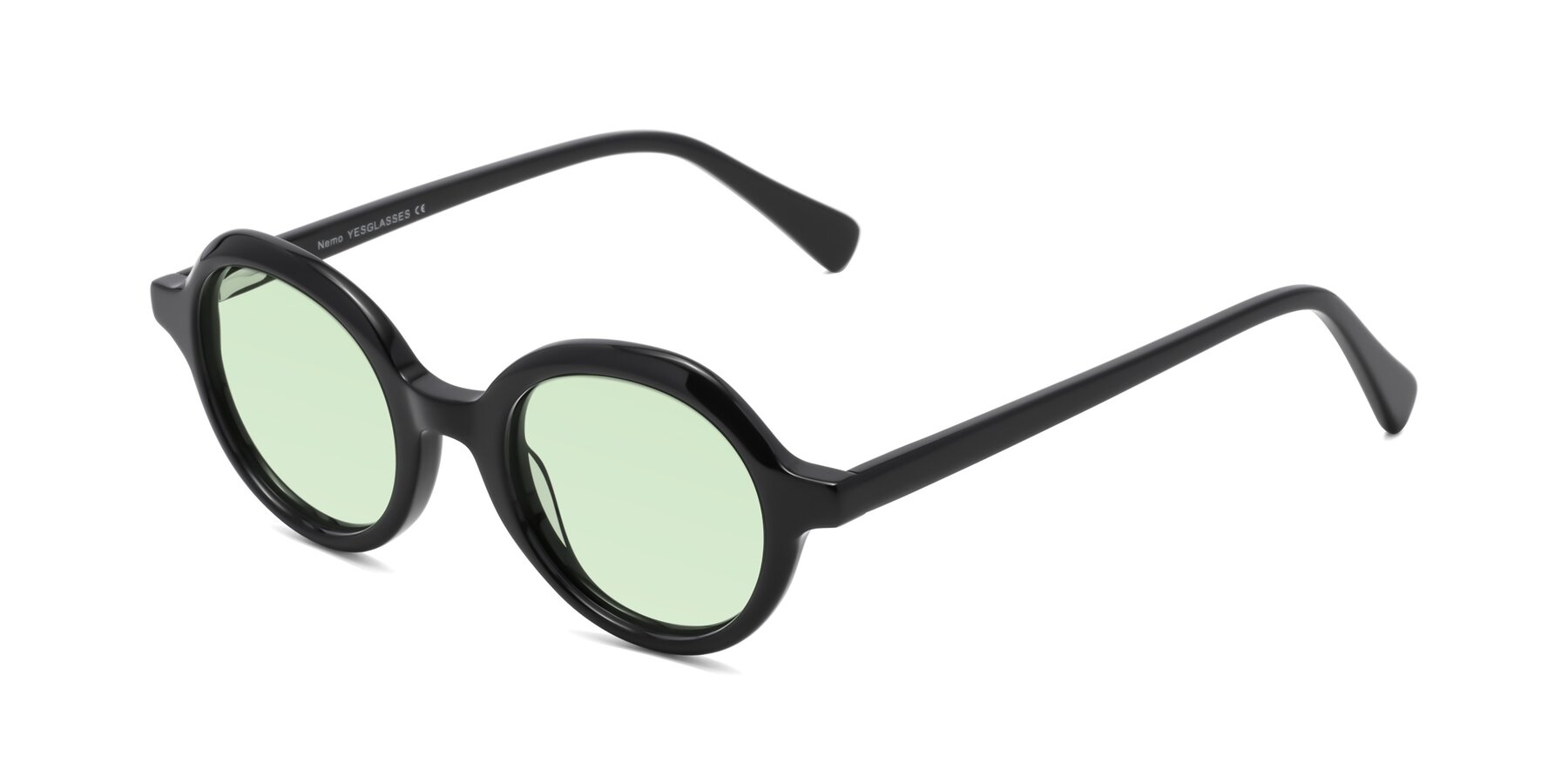 Angle of Nemo in Black with Light Green Tinted Lenses
