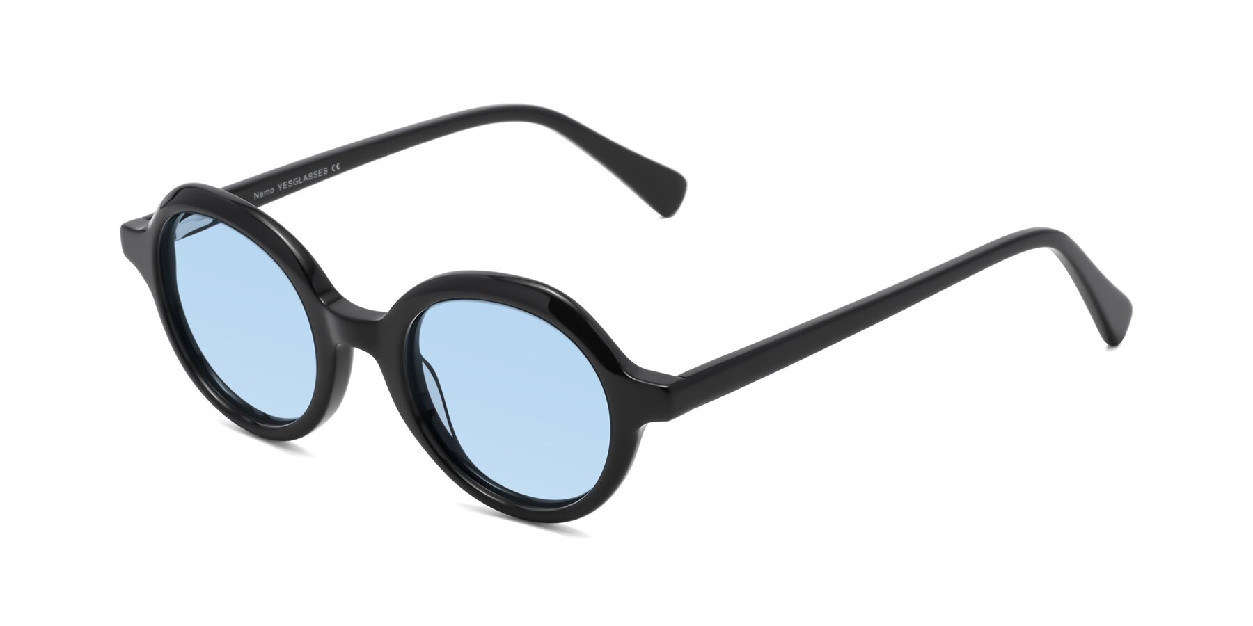 Angle of Nemo in Black with Light Blue Tinted Lenses