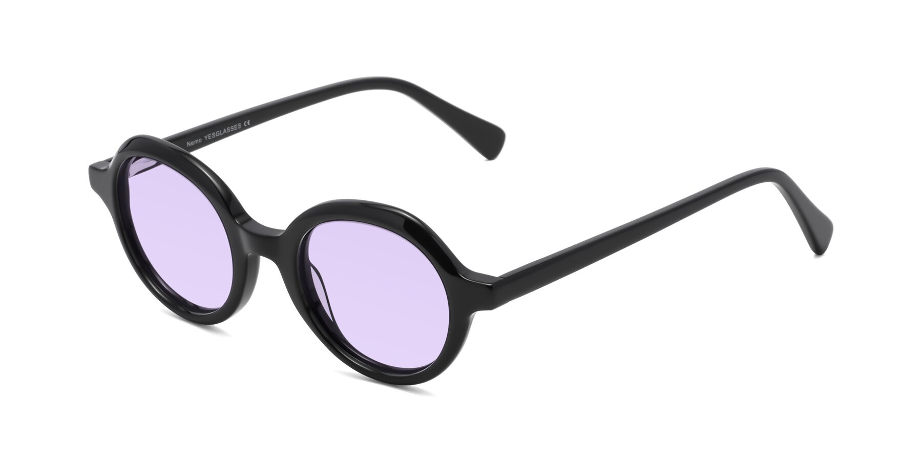 Angle of Nemo in Black with Light Purple Tinted Lenses