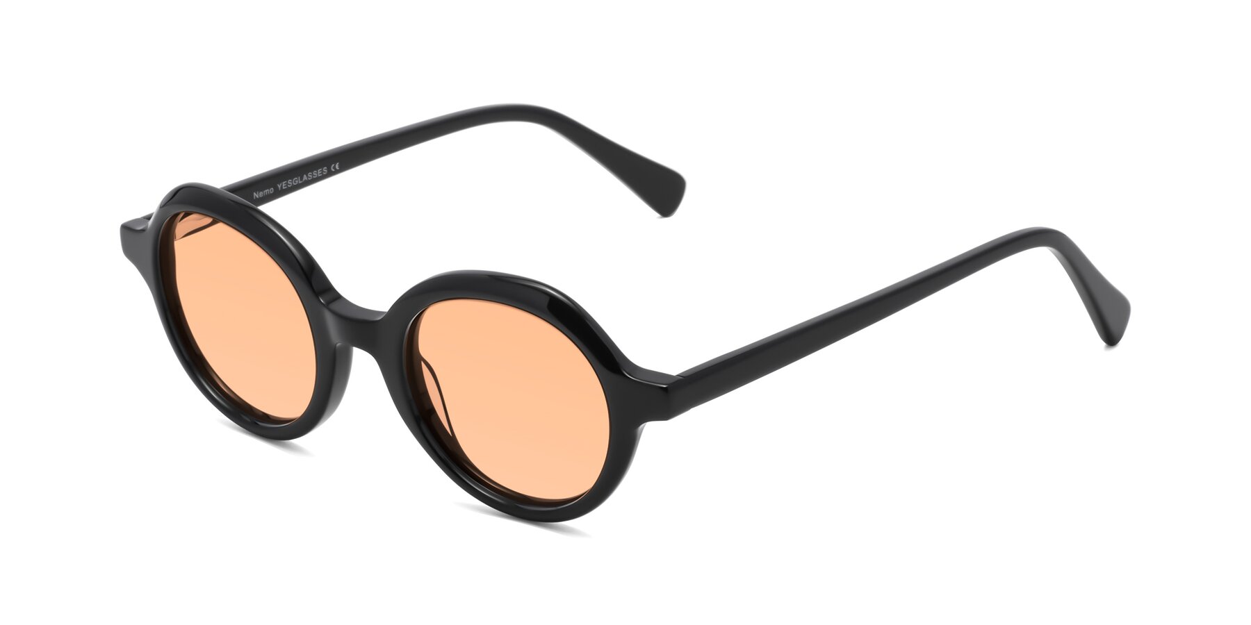 Angle of Nemo in Black with Light Orange Tinted Lenses