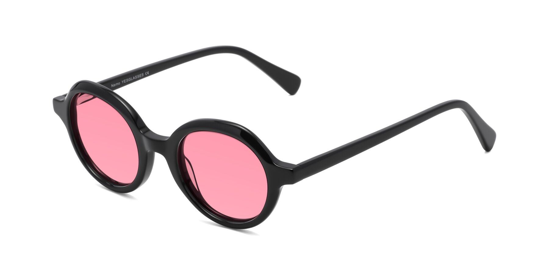 Angle of Nemo in Black with Pink Tinted Lenses