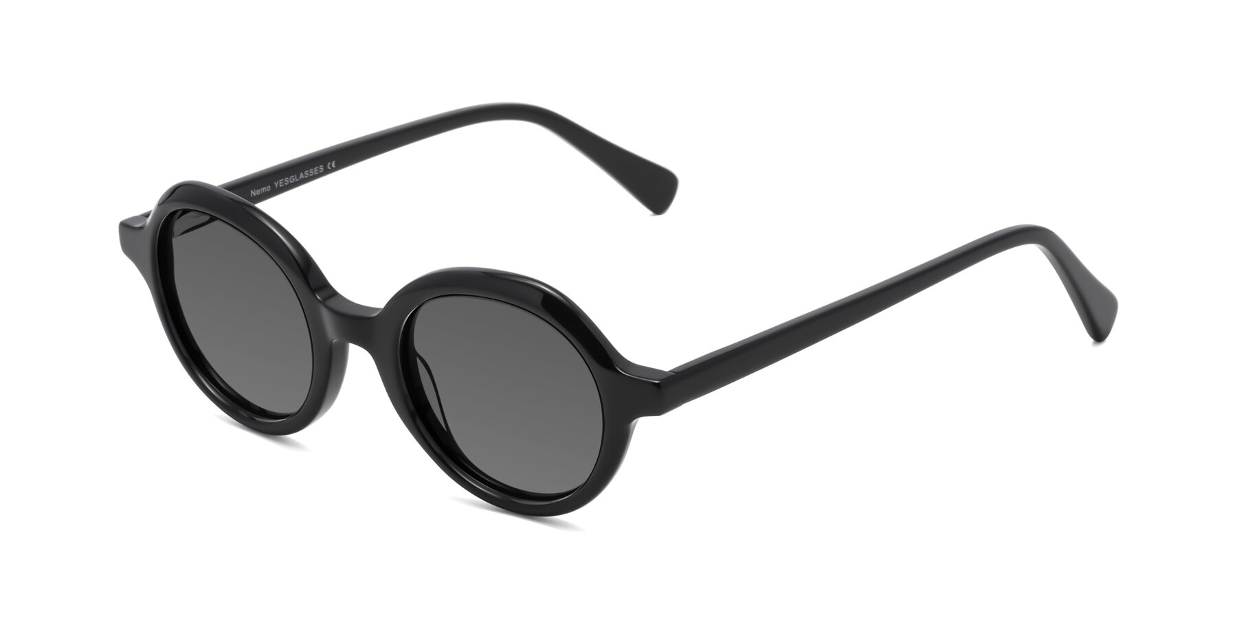 Angle of Nemo in Black with Medium Gray Tinted Lenses