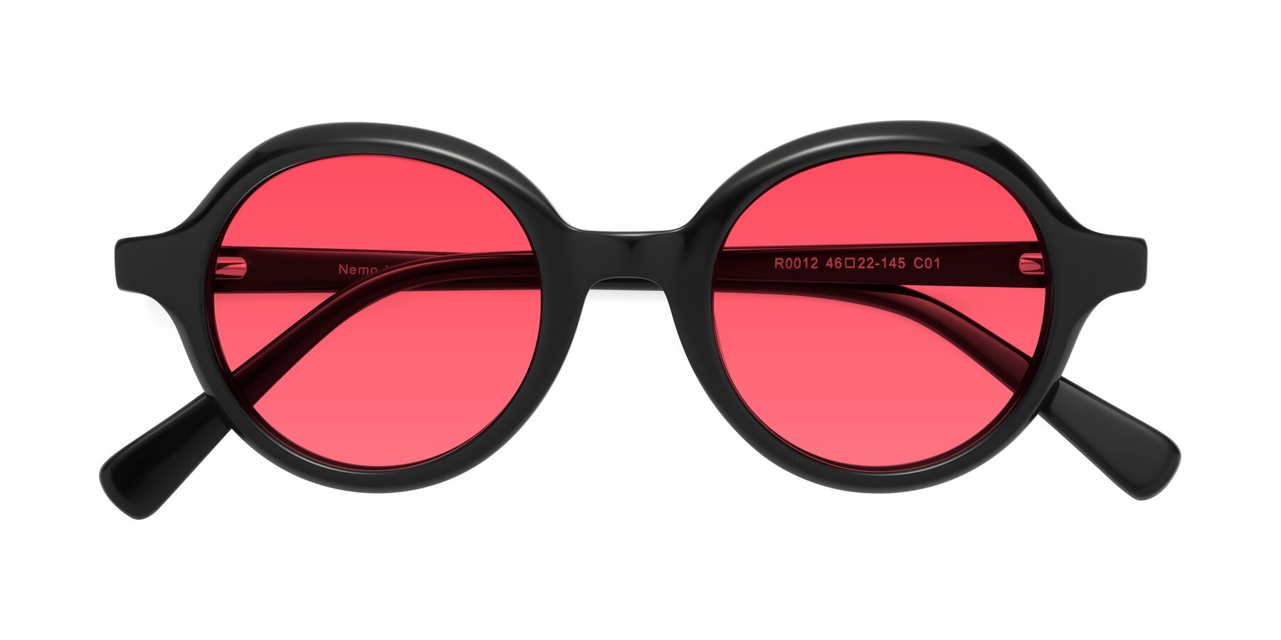 Folded Front of Nemo in Black with Red Tinted Lenses