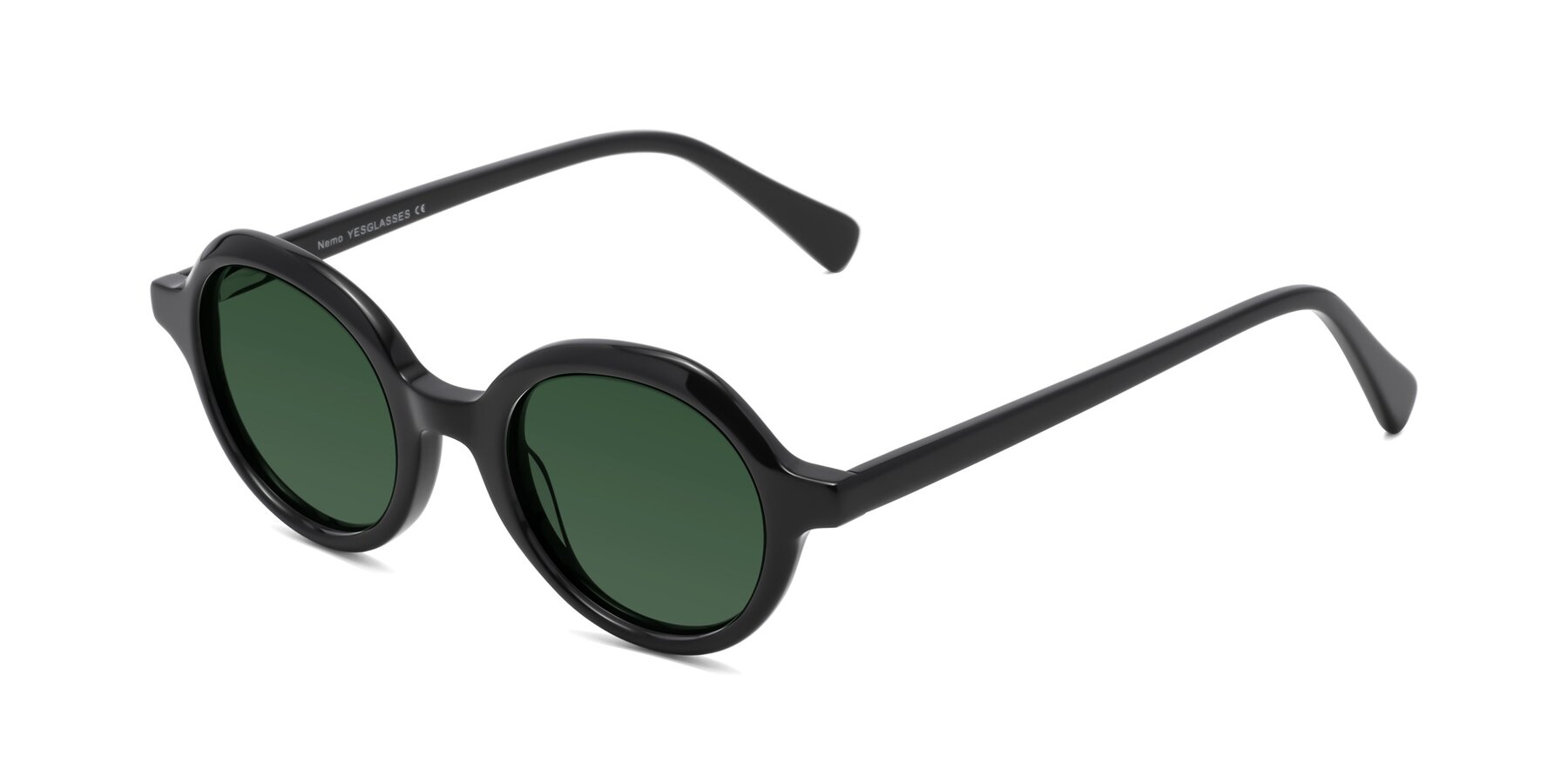 Angle of Nemo in Black with Green Tinted Lenses