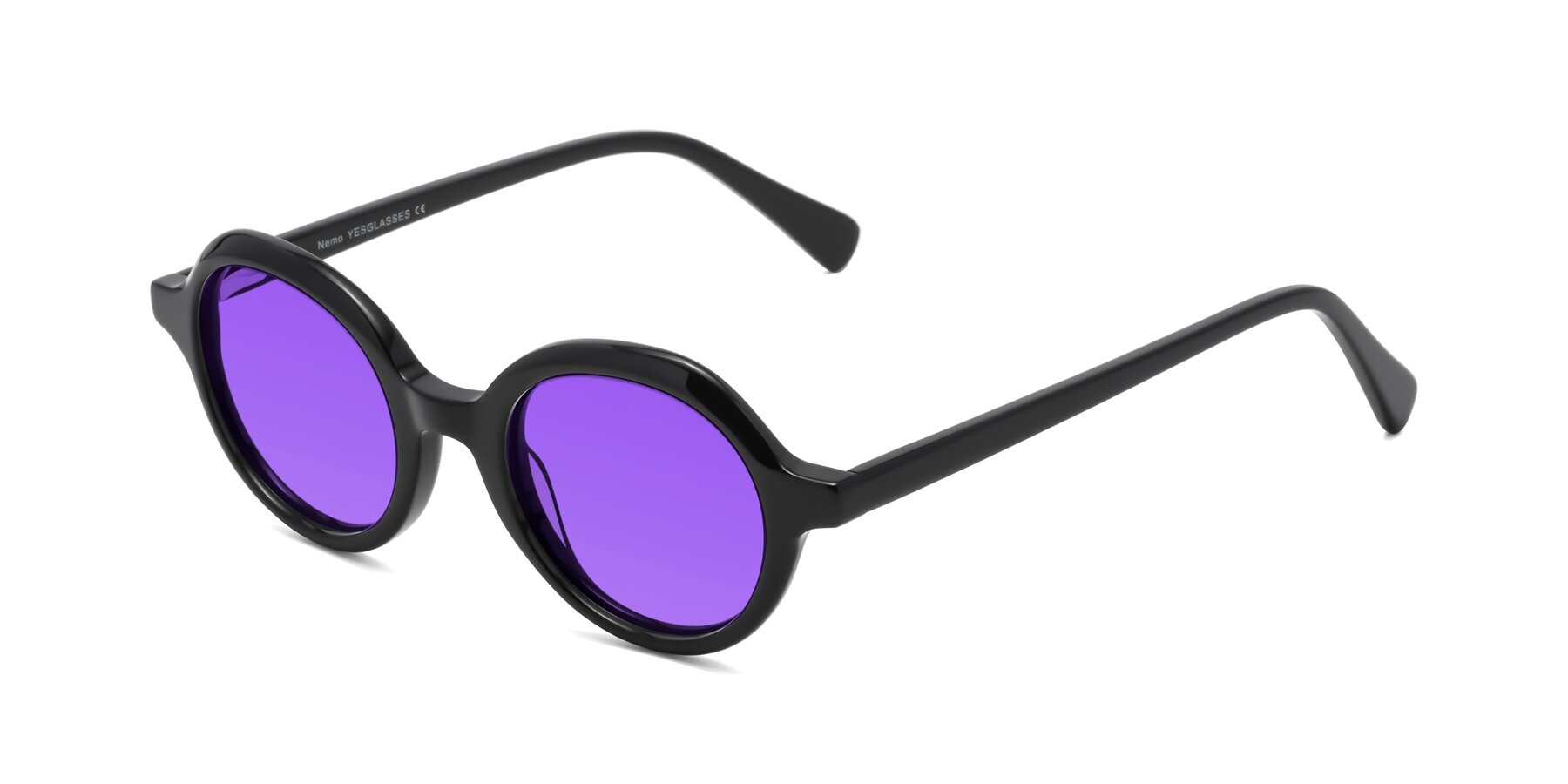 Angle of Nemo in Black with Purple Tinted Lenses