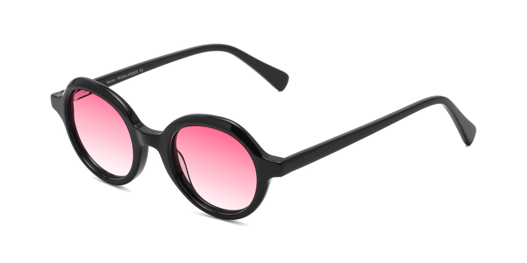 Angle of Nemo in Black with Pink Gradient Lenses