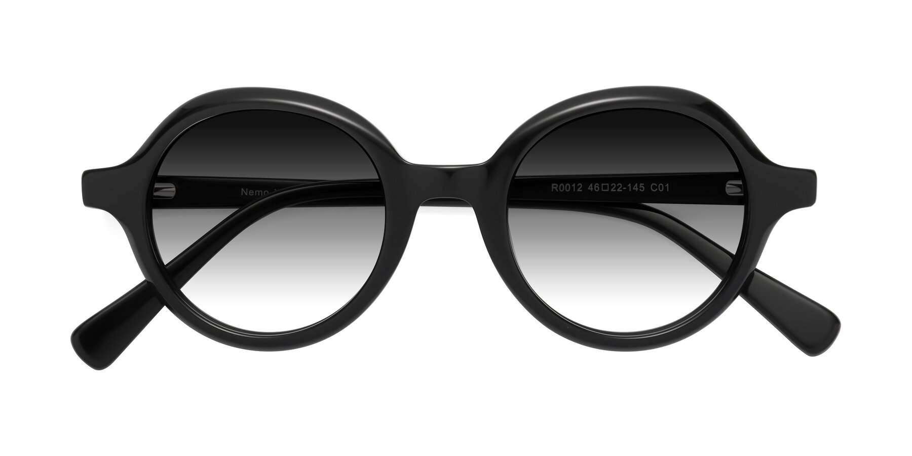 Folded Front of Nemo in Black with Gray Gradient Lenses