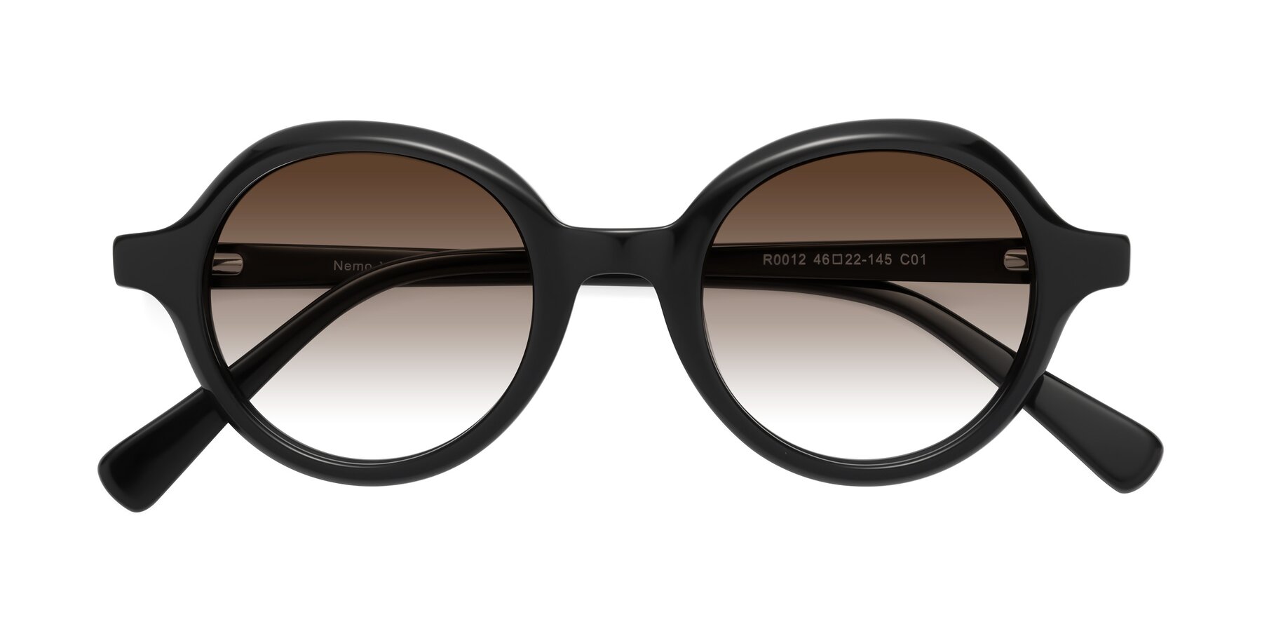 Folded Front of Nemo in Black with Brown Gradient Lenses
