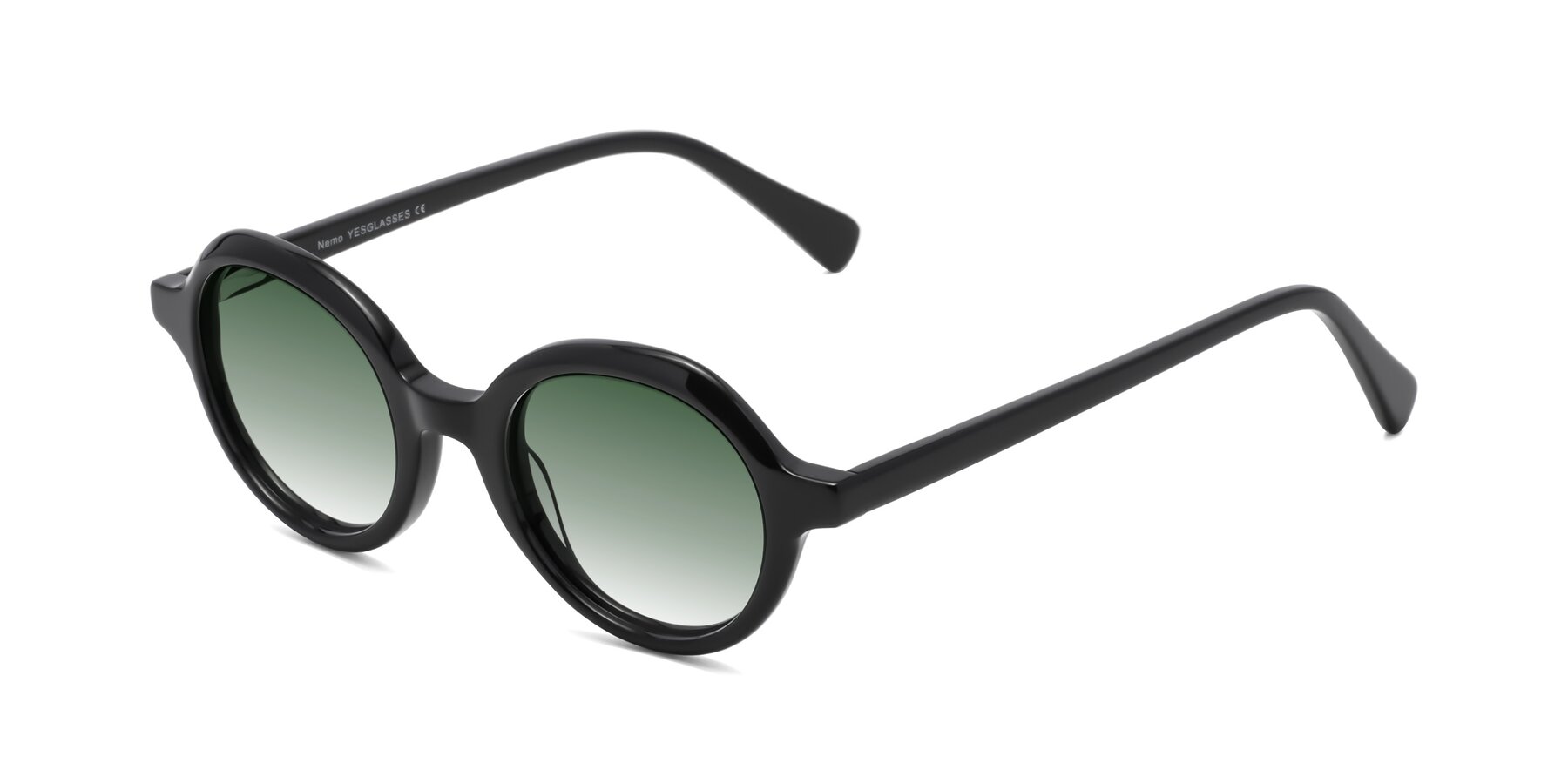 Angle of Nemo in Black with Green Gradient Lenses
