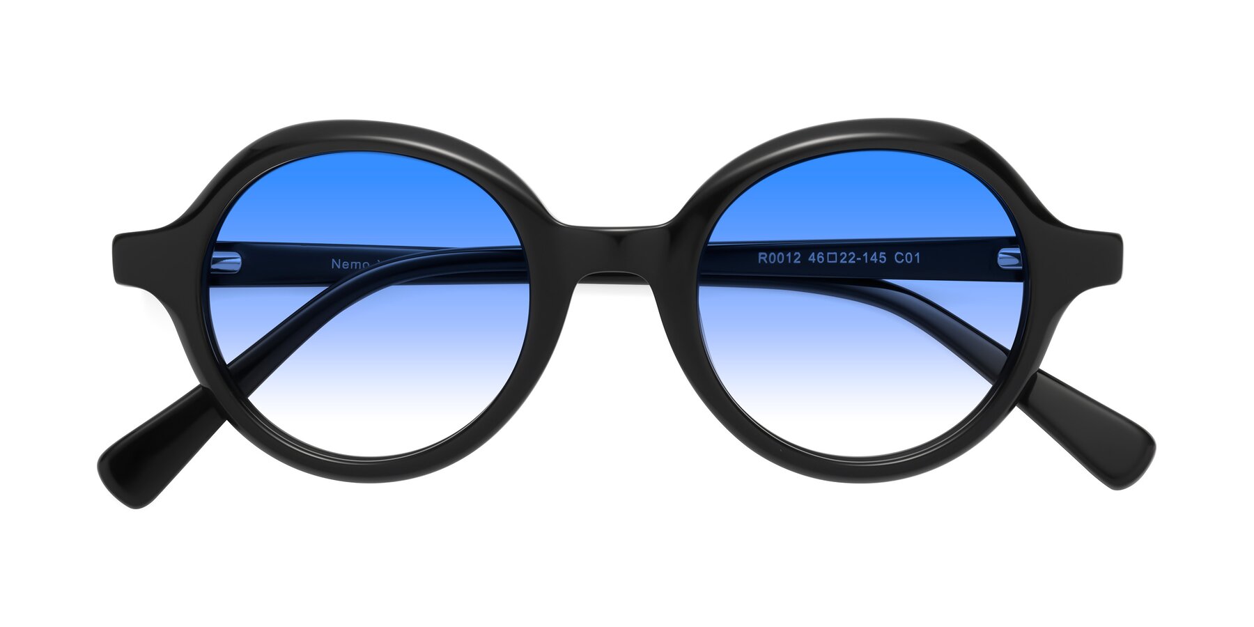 Folded Front of Nemo in Black with Blue Gradient Lenses