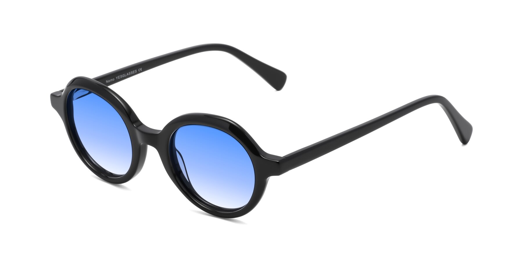 Angle of Nemo in Black with Blue Gradient Lenses
