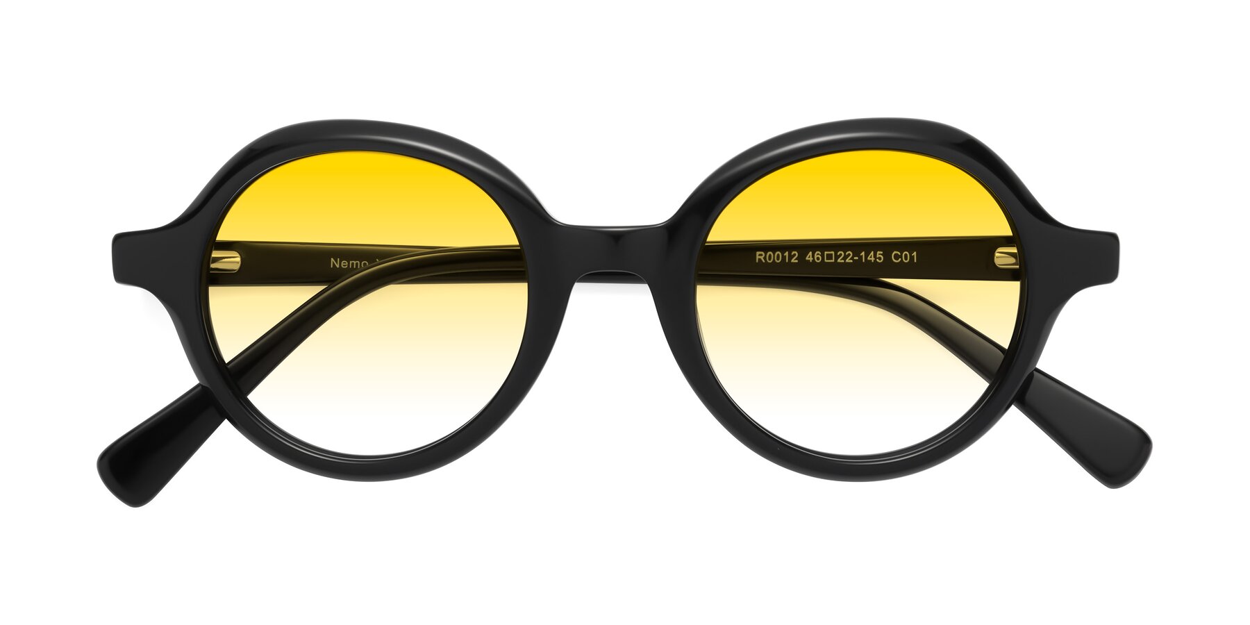 Folded Front of Nemo in Black with Yellow Gradient Lenses