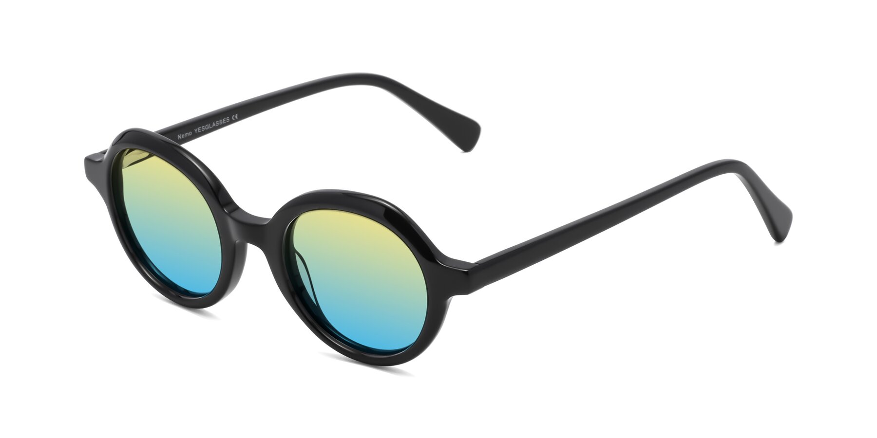 Angle of Nemo in Black with Yellow / Blue Gradient Lenses