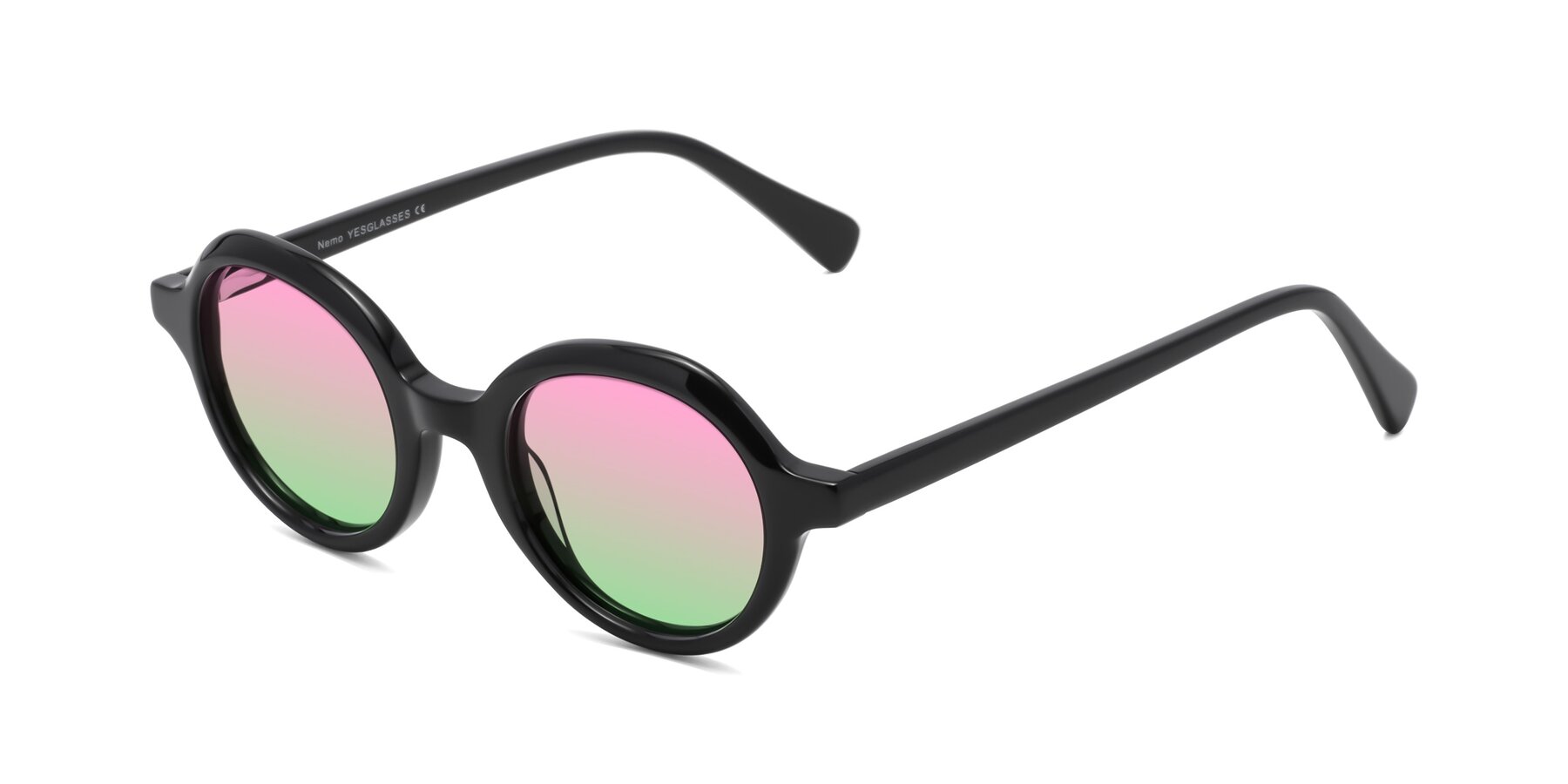 Angle of Nemo in Black with Pink / Green Gradient Lenses