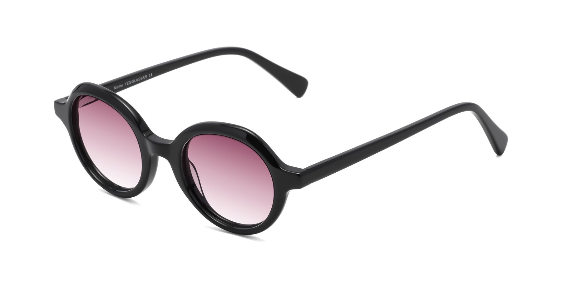 Angle of Nemo in Black with Wine Gradient Lenses