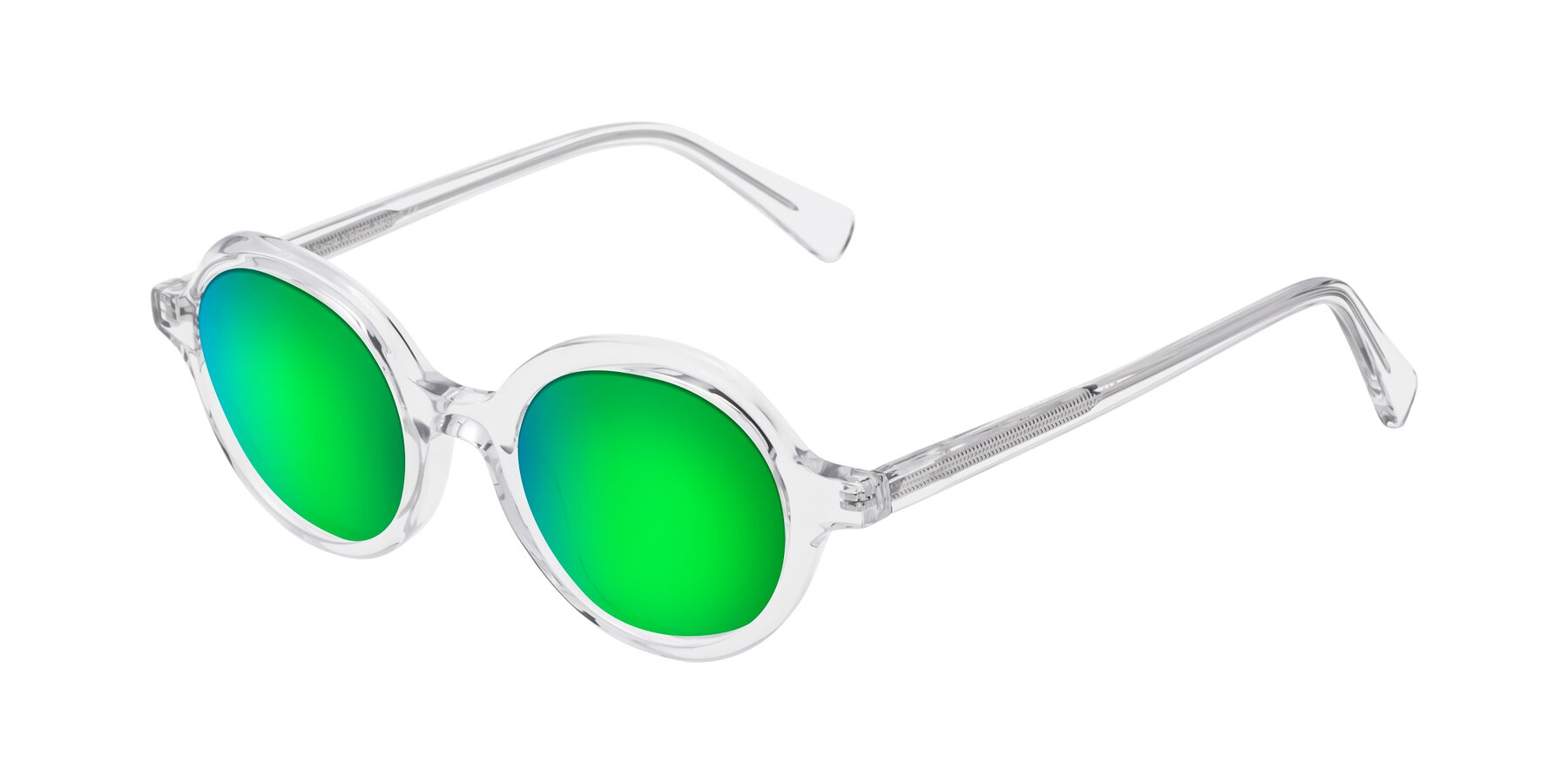 Angle of Nemo in Clear with Green Mirrored Lenses
