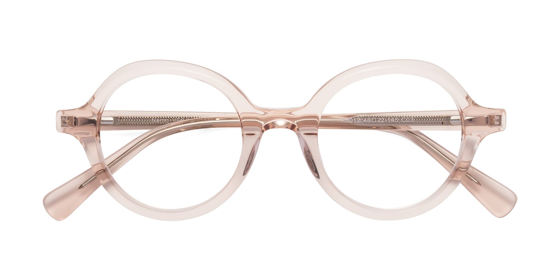 Folded Front of Nemo in Light Pink with Clear Blue Light Blocking Lenses