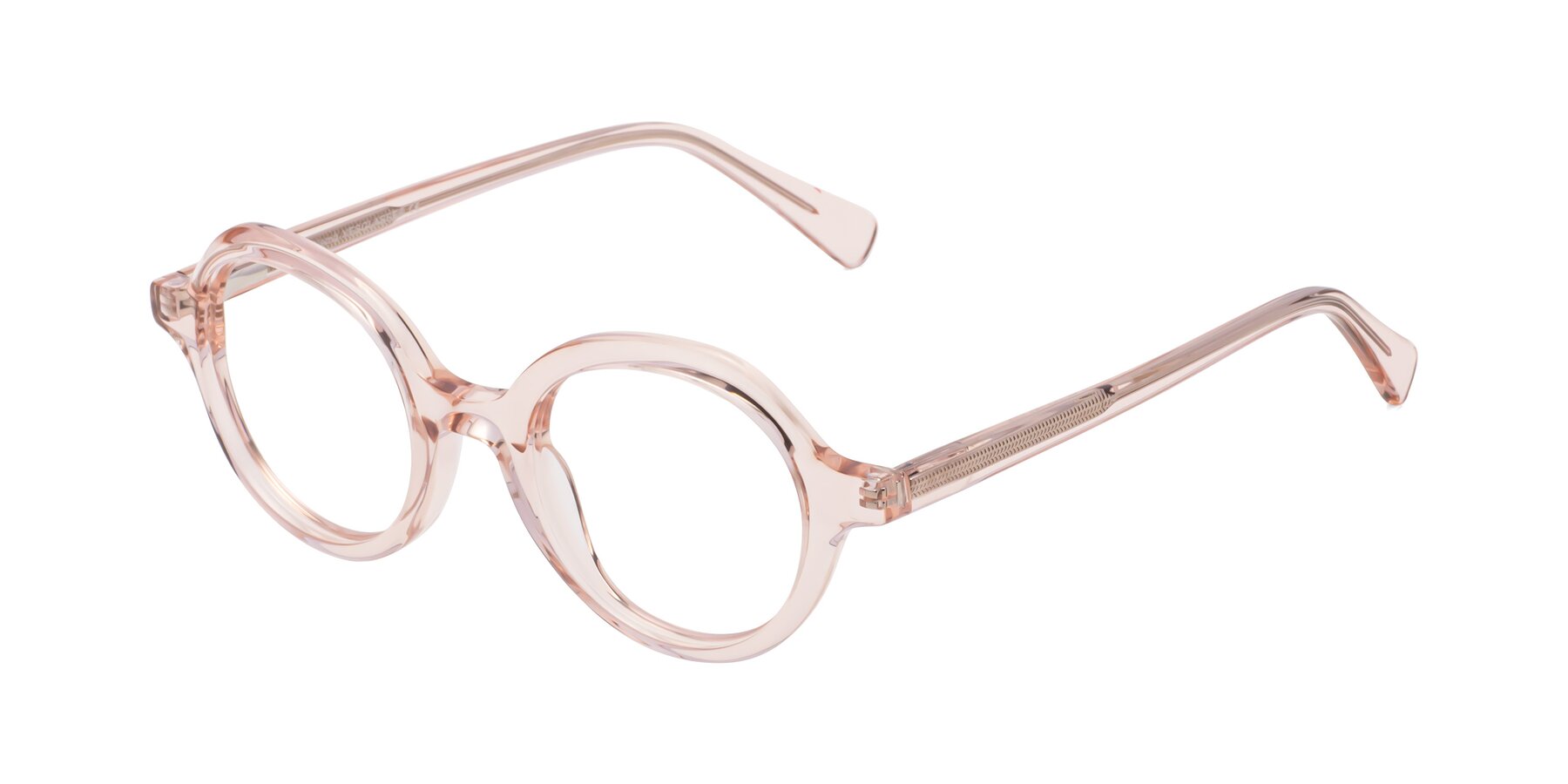 Angle of Nemo in Light Pink with Clear Blue Light Blocking Lenses