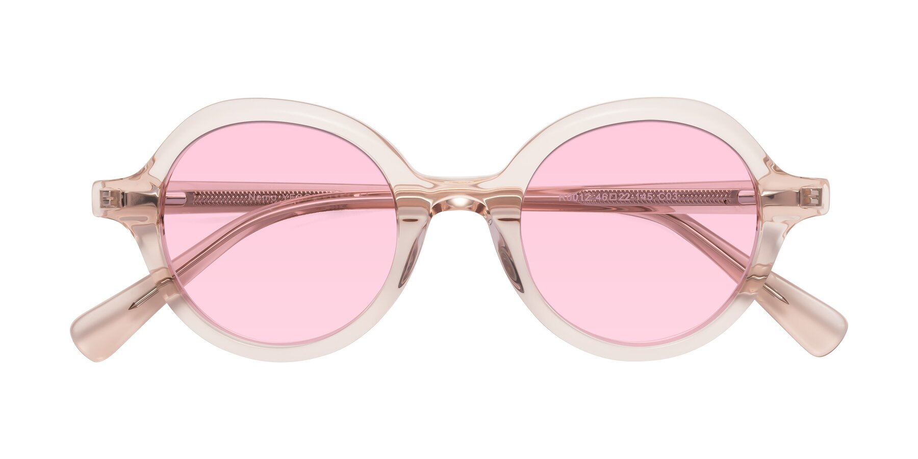 Folded Front of Nemo in Light Pink with Light Pink Tinted Lenses