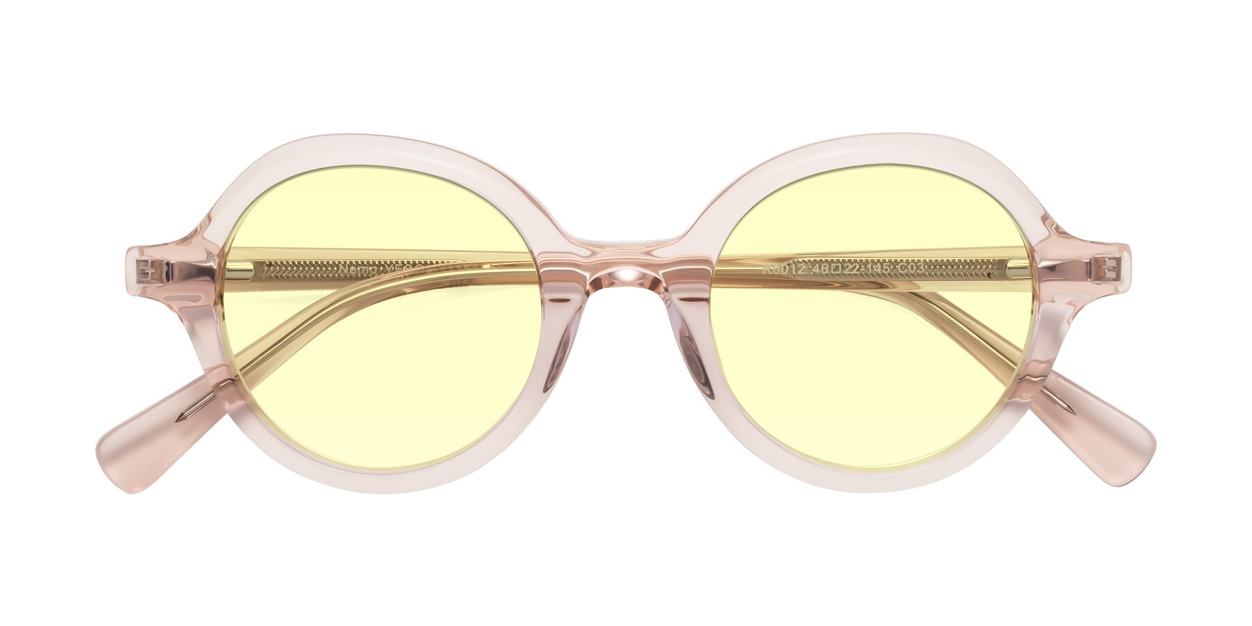 Folded Front of Nemo in Light Pink with Light Yellow Tinted Lenses