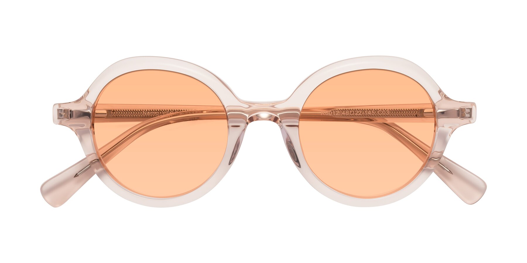 Folded Front of Nemo in Light Pink with Light Orange Tinted Lenses