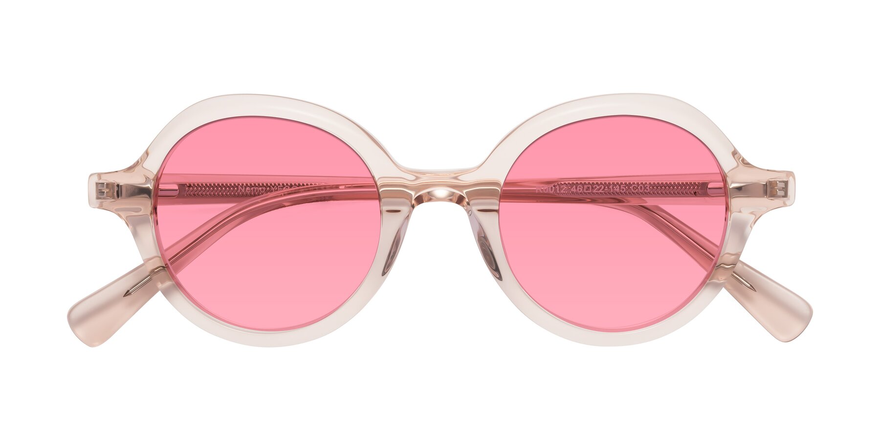 Folded Front of Nemo in Light Pink with Pink Tinted Lenses