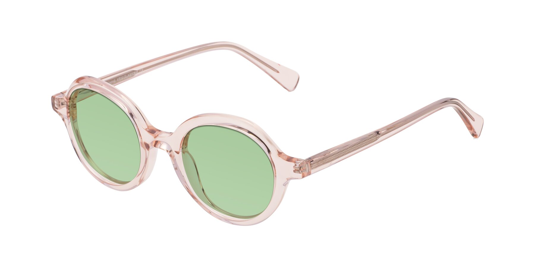 Angle of Nemo in Light Pink with Medium Green Tinted Lenses